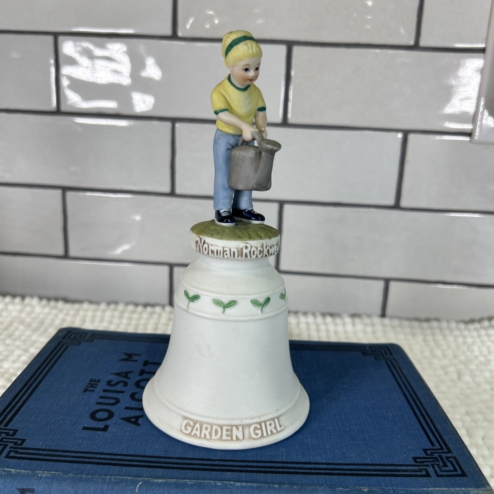 Vtg 1978 Norman Rockwell Garden Girl Children Series Porcelain Bell Limit Ed